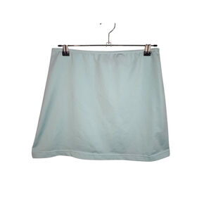 Boutique Europa Vintage Light Blue Mini Slip Skirt With Lettuce Hem
